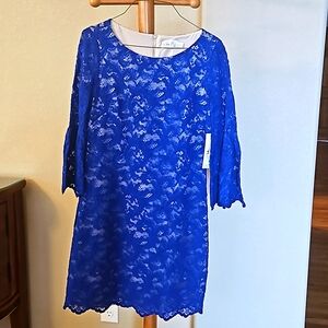 NWT Eliza J. Royal Blue Lace Dress, Size 4